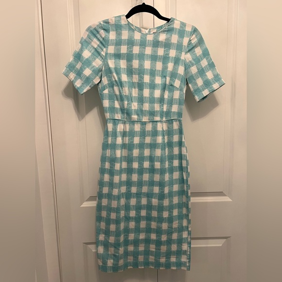 ASOS Size 4 White & Blue Gingham Dress - Picture 1 of 4